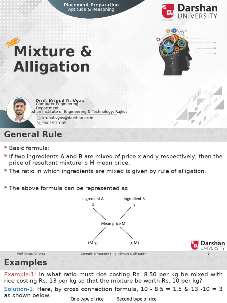 Mixture and Alligation Techniques | PDF | Ratio | Arithmetic