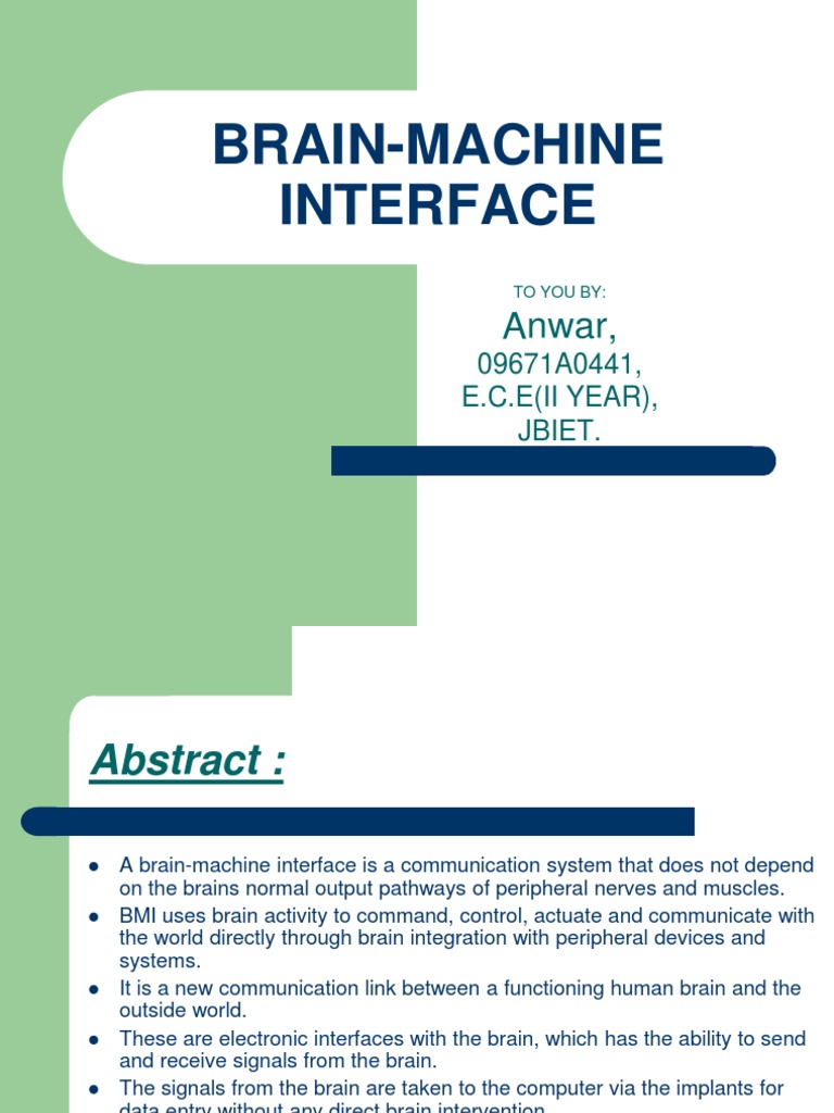 Brain-Machine Interface Overview | PDF | Electroencephalography | Feedback
