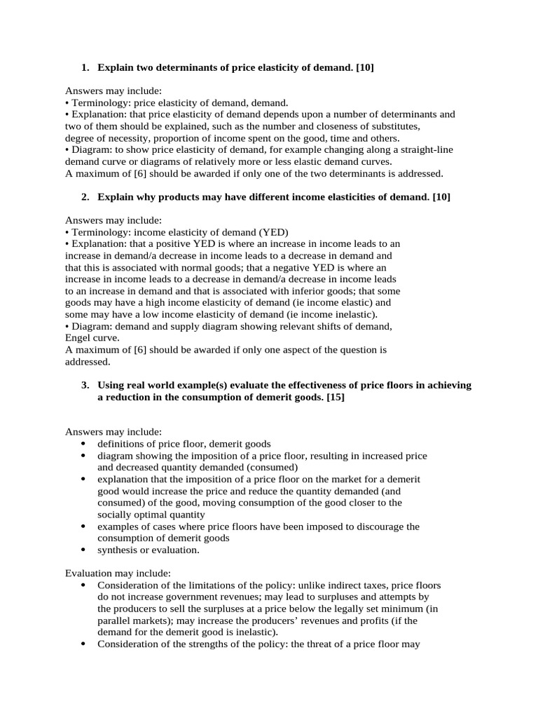 Question Bank - Microeconomics | PDF | Elasticity (Economics) | Demand