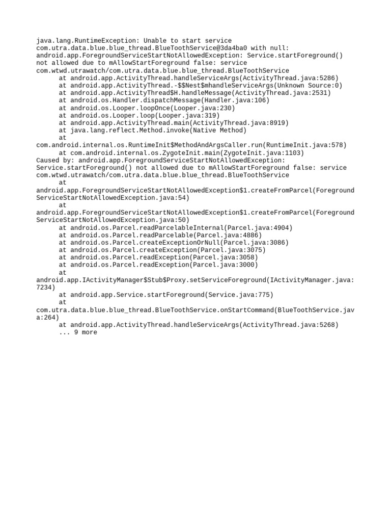 Foreground Service Start Exception | PDF