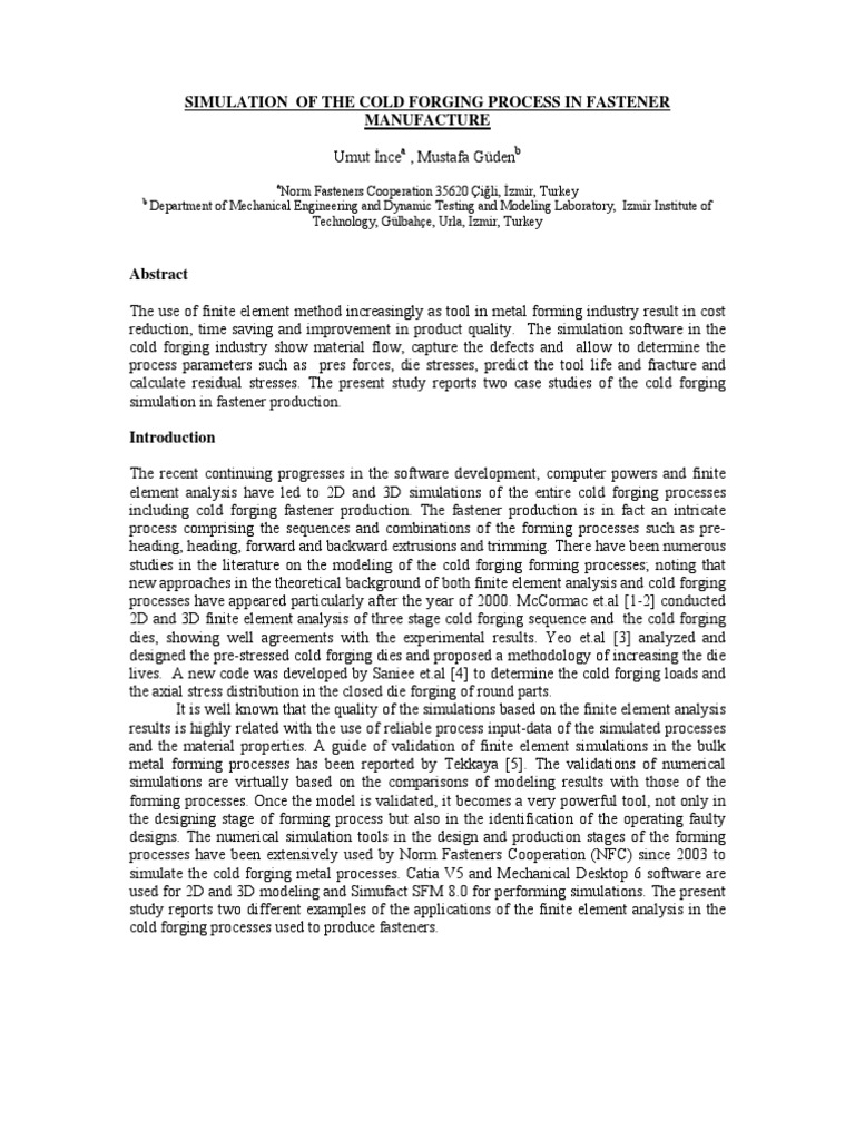 Cold Forging Process Simulation Insights | PDF | Forging | Stress ...
