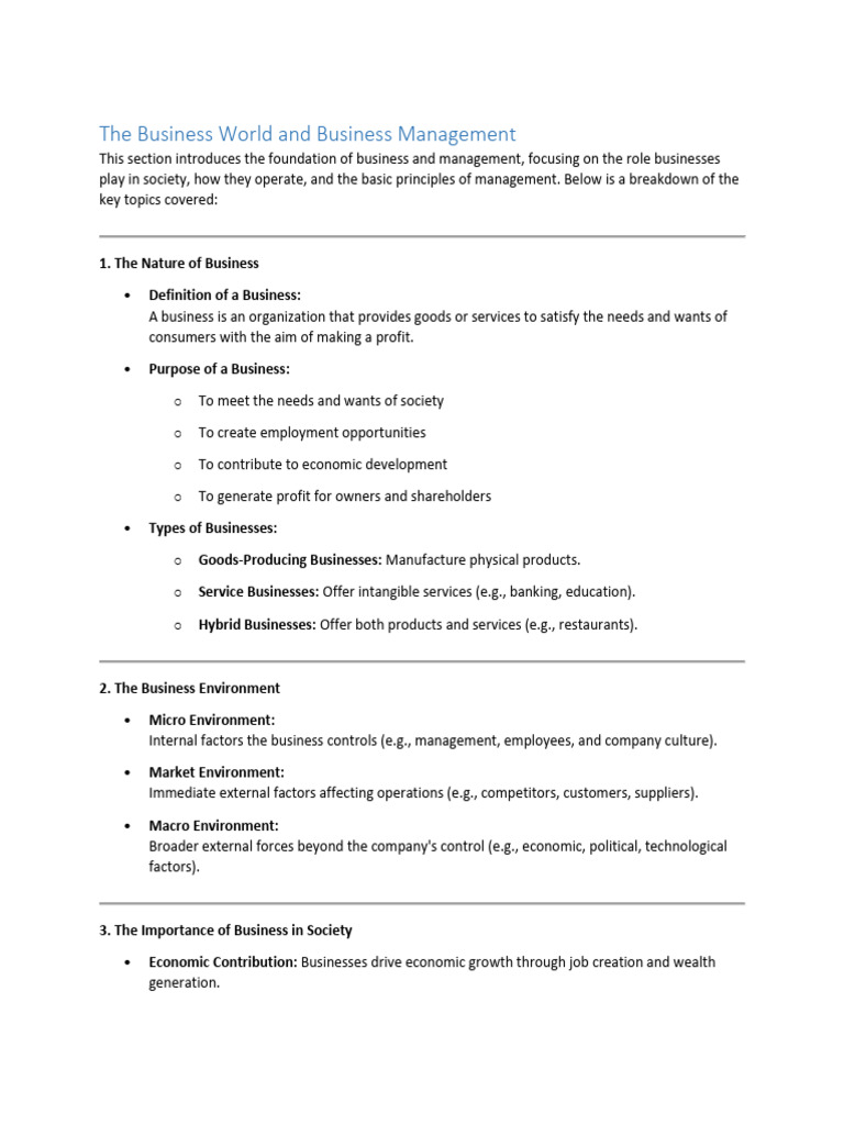 Introduction To Business Management | PDF | Corporate Social ...