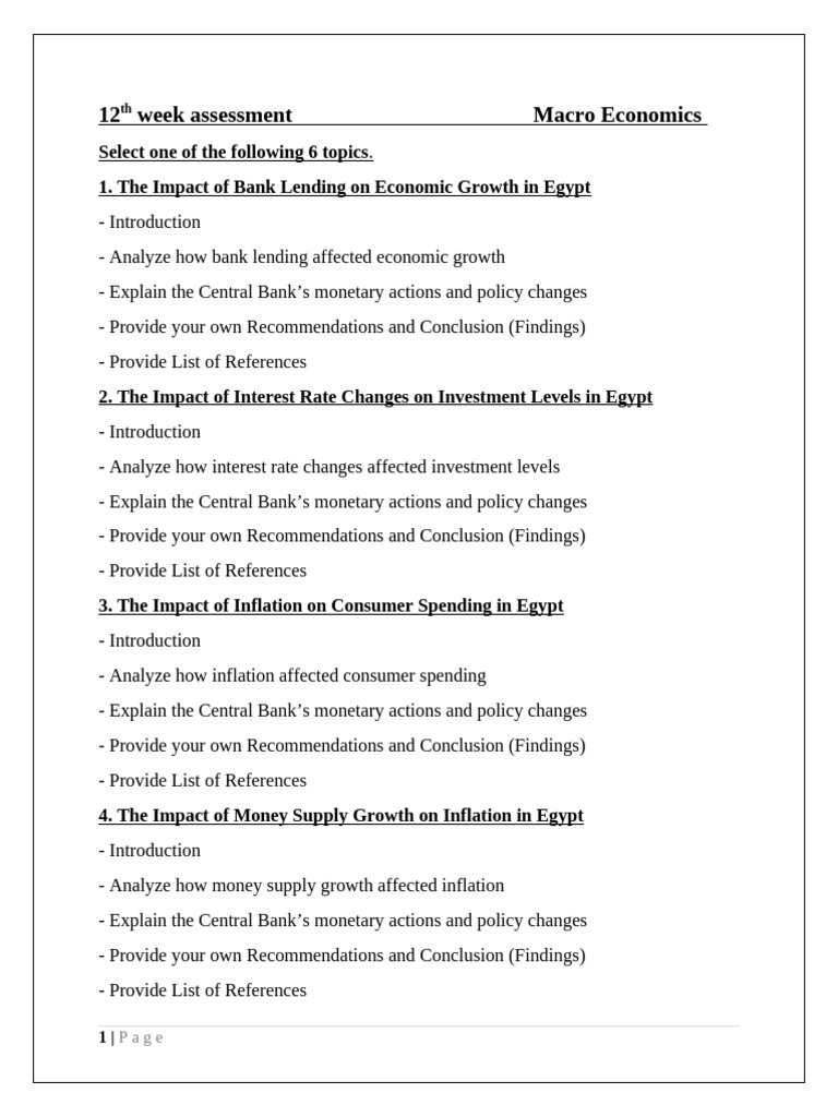 Macro Economics Project Pdf