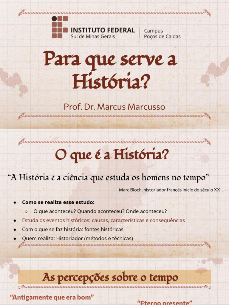 A Importância do Estudo da História | PDF | Historiador | Educação em ...