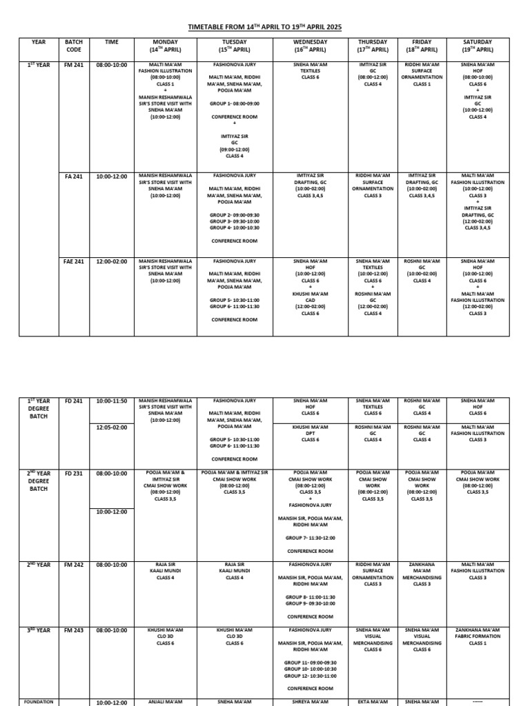 Time Table-2 | PDF