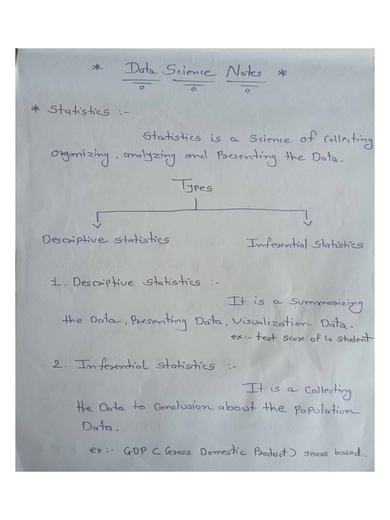 Statistics Notes | PDF
