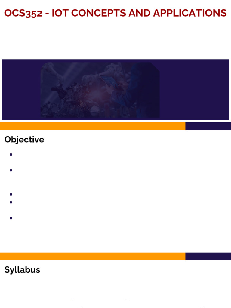 OCS352 IoT Concepts and Applications Syllabus | PDF | Ip Address | I Pv6