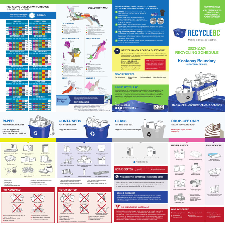 Kootenay Recycling Collection Schedule | PDF | Recycling | Secondary ...