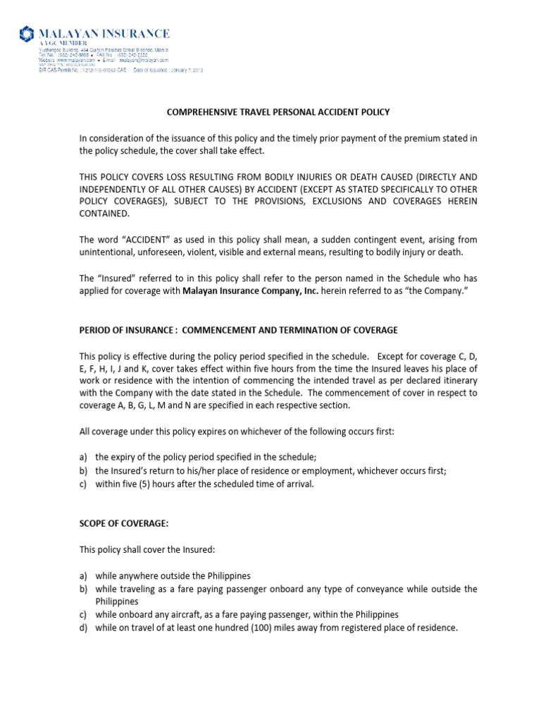 Ambulance Driver Accident Insurance Policy | PDF | Insurance | Hand