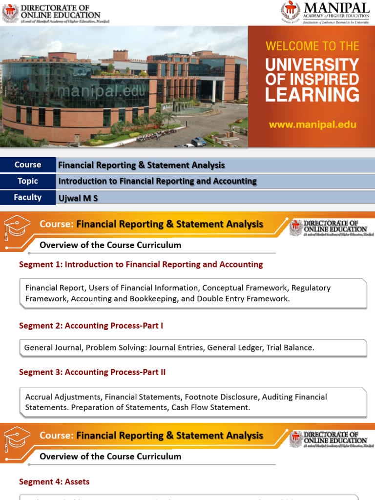 Financial Reporting Course Overview | PDF | Debits And Credits ...