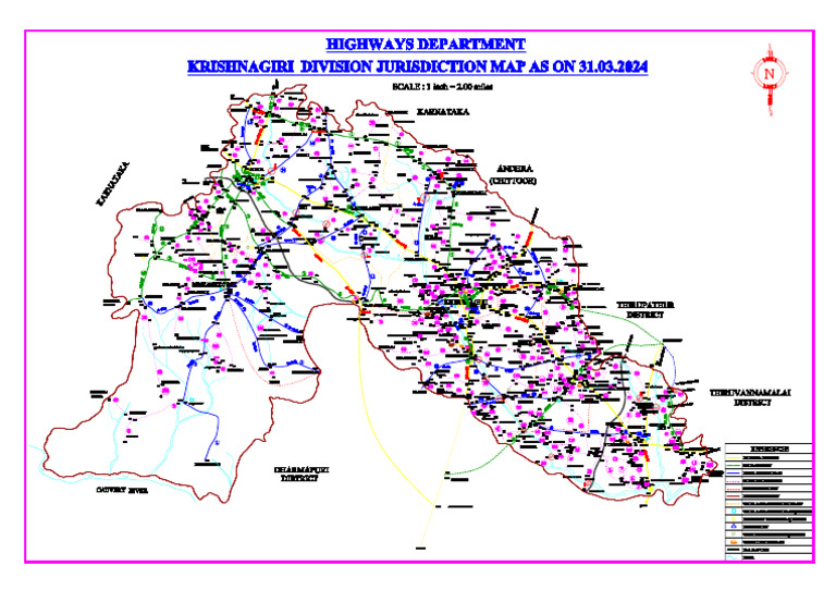 Krishnagiri Division Map English As On 31.03.2024 | PDF