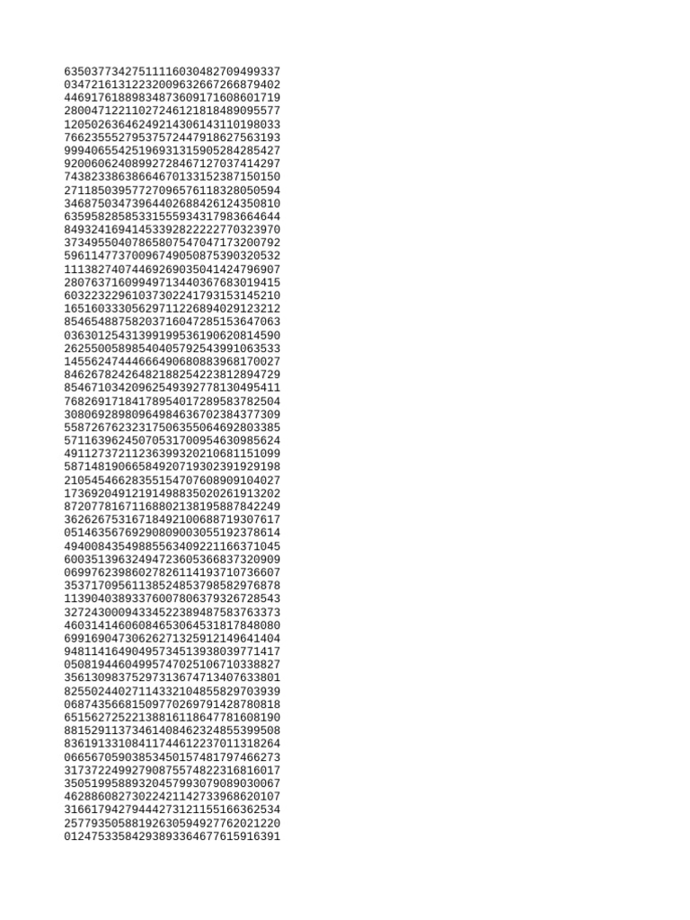 Unique Numeric Data Sequence Analysis | PDF