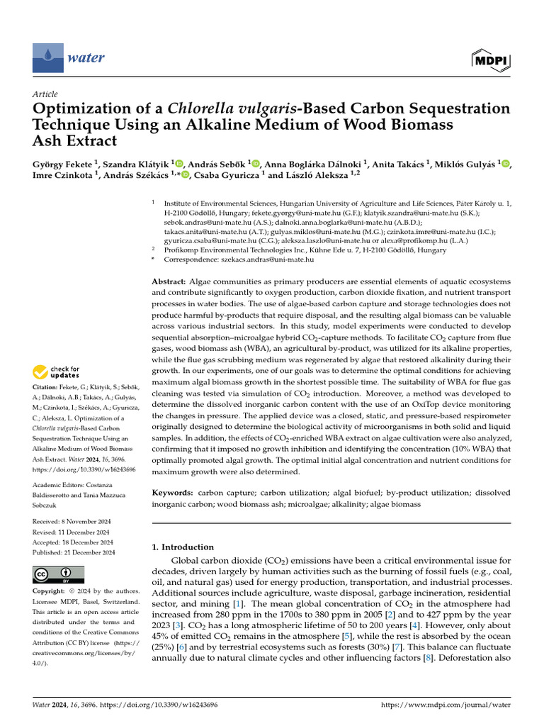 Optimizing Carbon Sequestration with Algae | PDF | Climate Change ...