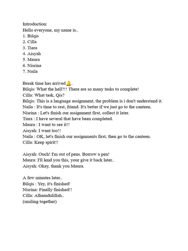 Student Group Assignment Dialogue | PDF