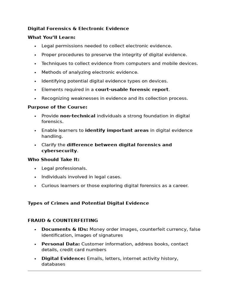 Digital Forensics: Evidence Collection Guide | PDF | Computer File ...