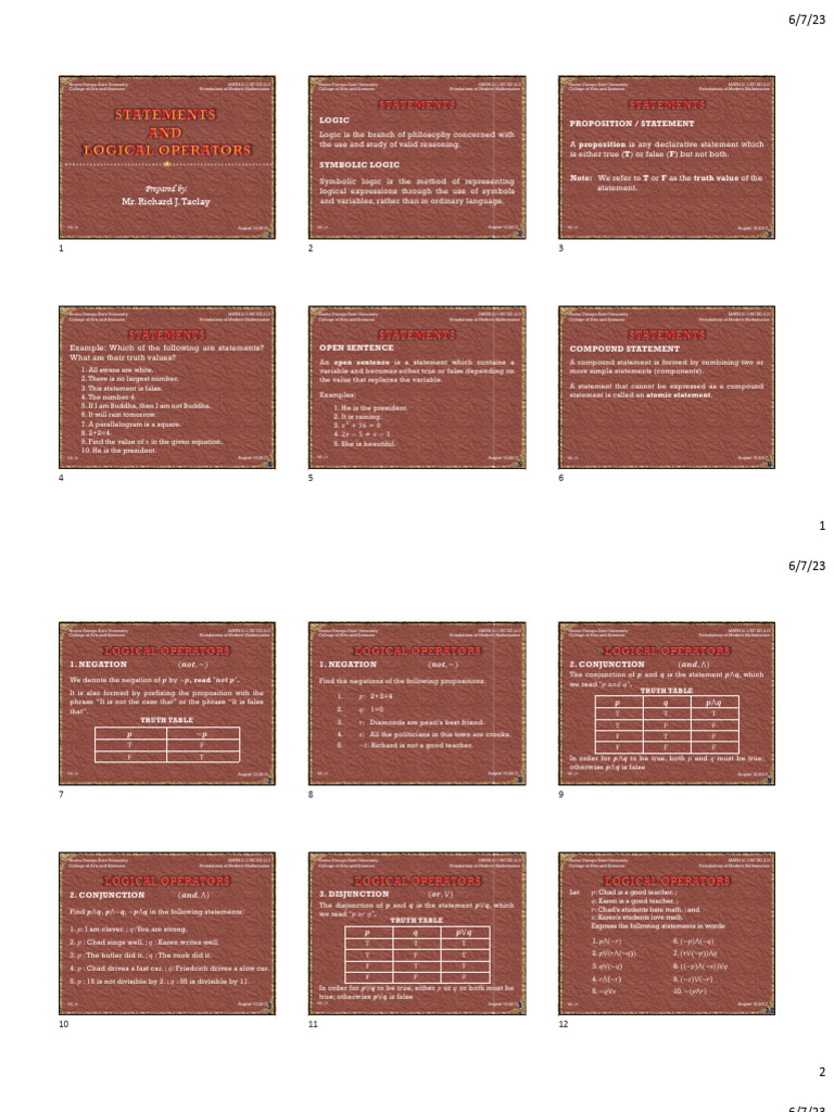 Foundations of Symbolic Logic Concepts | PDF | If And Only If ...