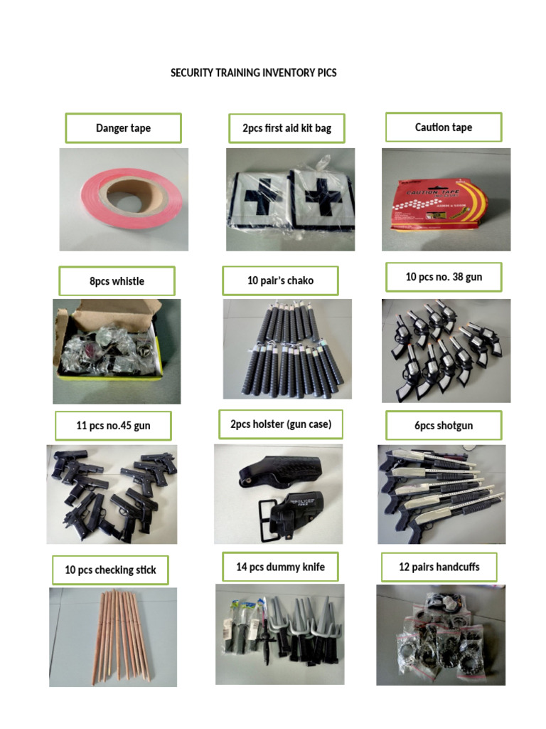 Security Training Equipment Inventory | PDF