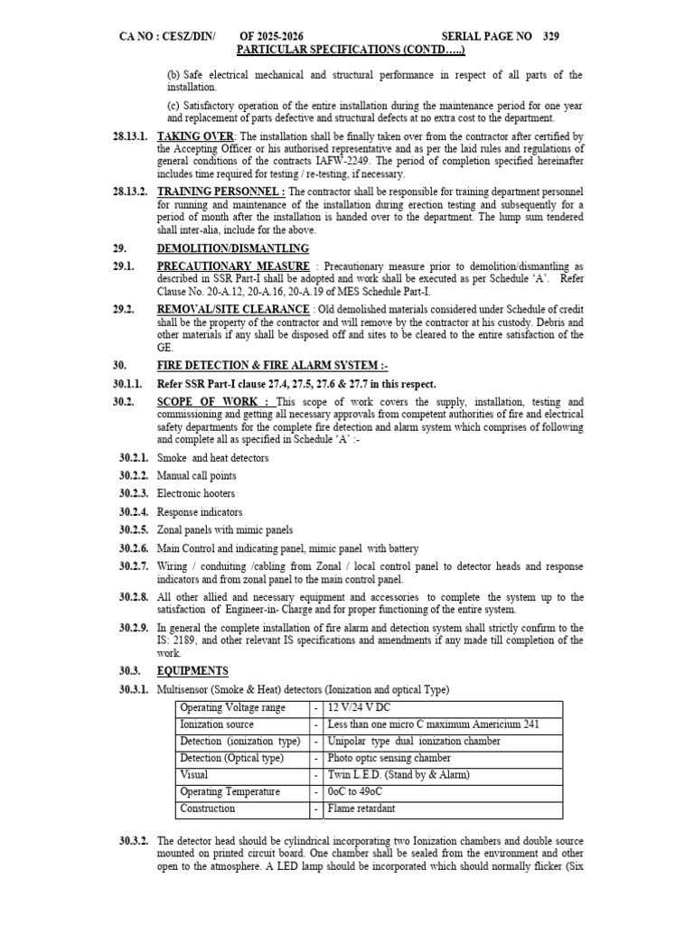 Fire Items Specification | PDF | Electrical Wiring | Smoke