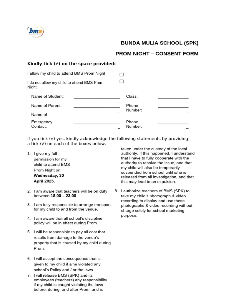 Consent Form From BMS | PDF