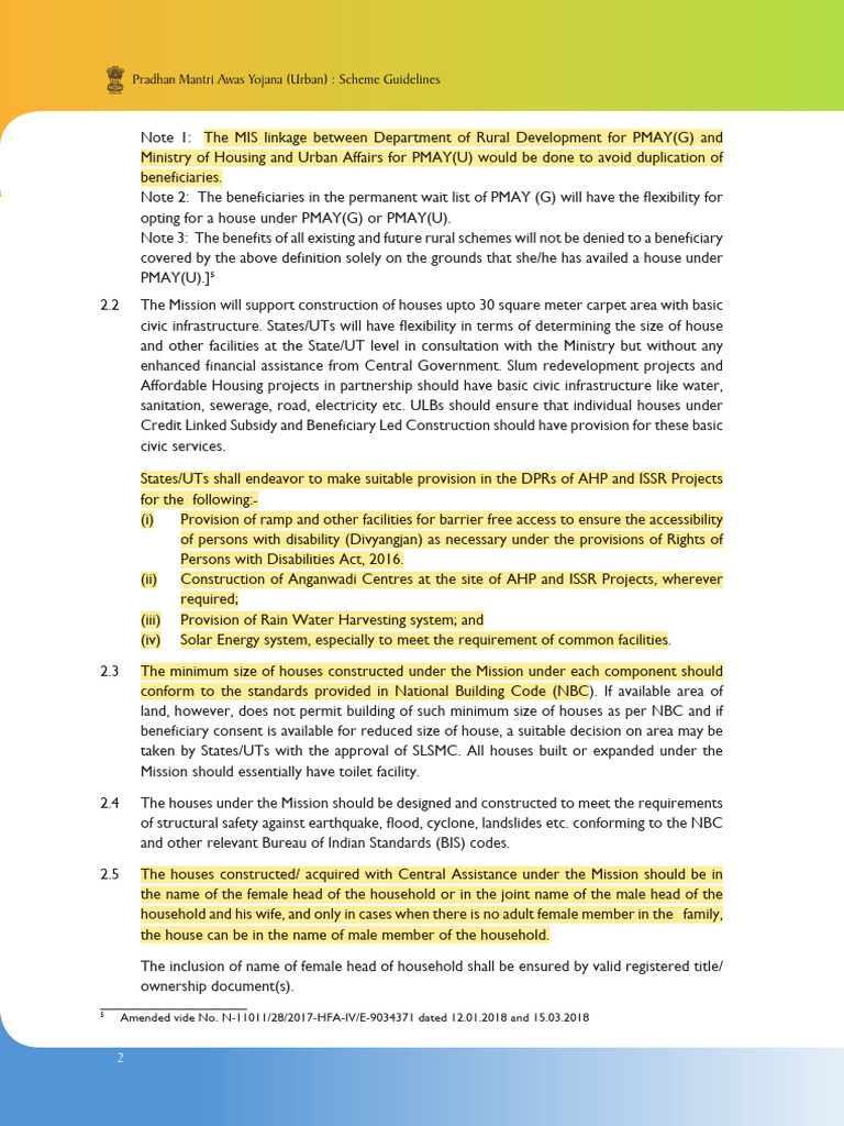 PM Awas Yojana Urban Guidelines | PDF | Economies