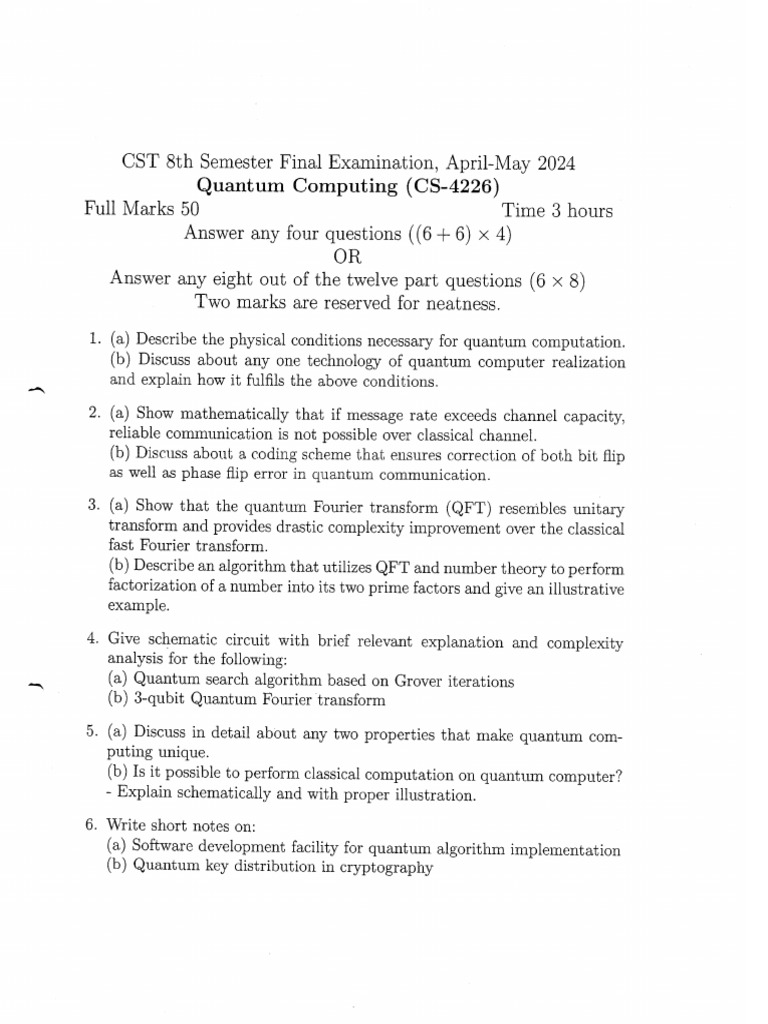 QC Endsem 2024 | PDF