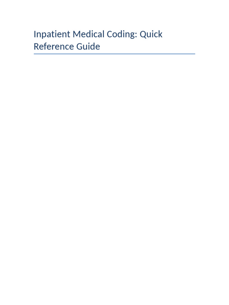 Inpatient Coding Guide | PDF