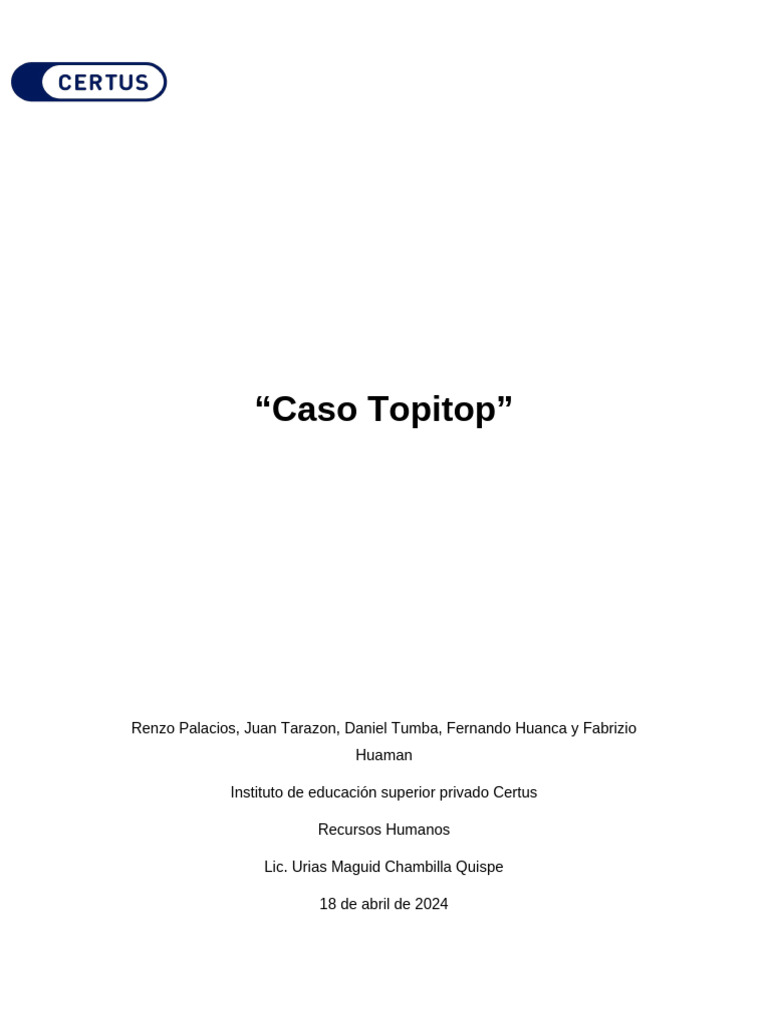 Éxito de Topitop en la moda peruana | PDF | Reclutamiento | Business