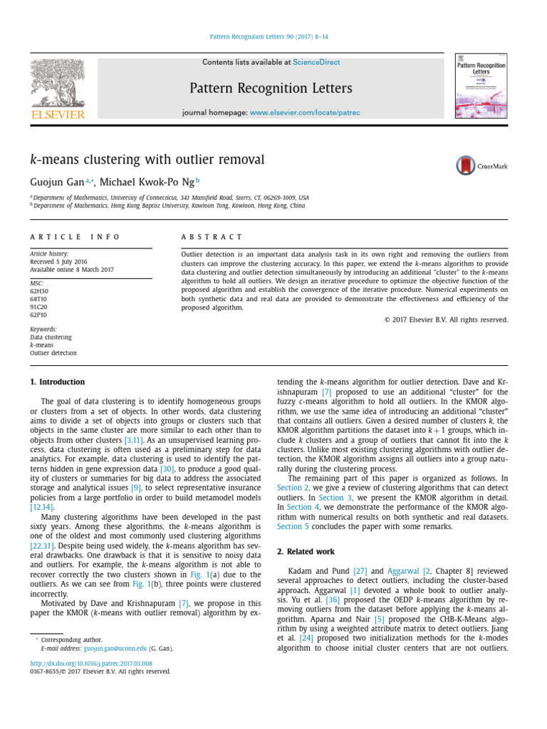 K - Means Clustering With Outlier Removal | PDF | Cluster Analysis ...