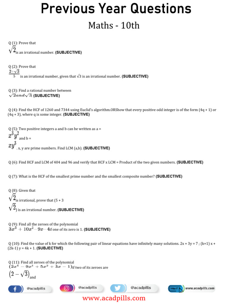 10th Grade Maths Problem Set | PDF | Numbers | Triangle