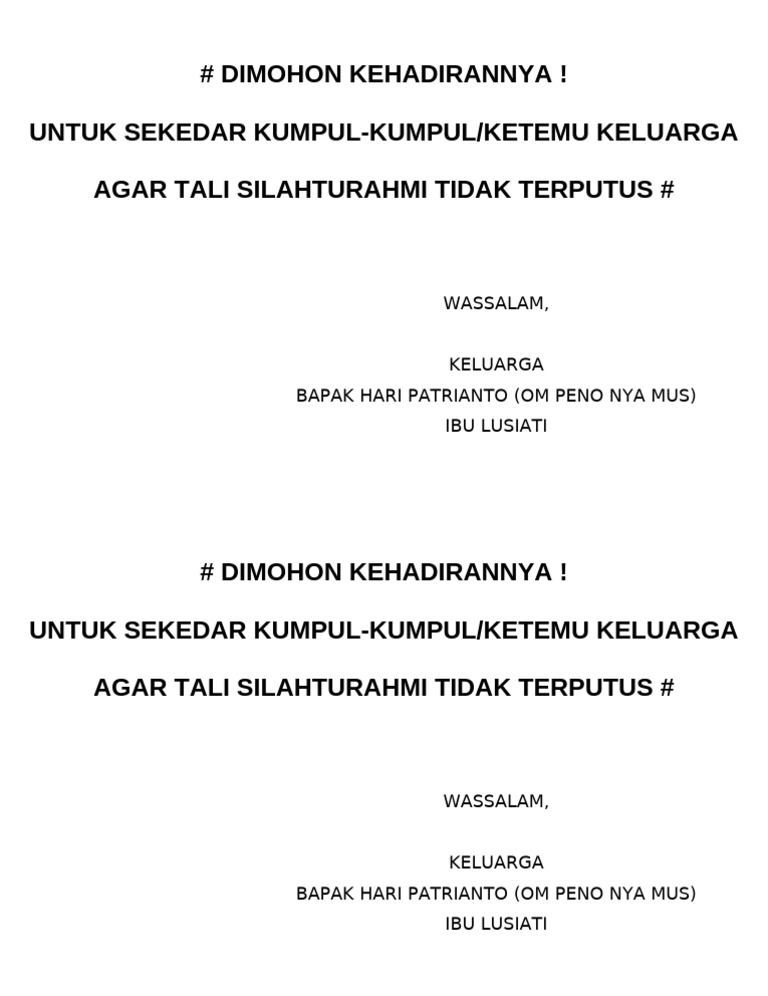 Dimohon Kehadirannya | PDF