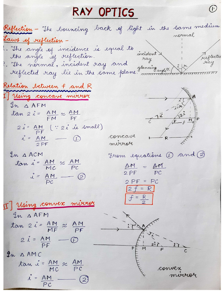 Chapter 9 Ray Optics and Optical Instruments | PDF