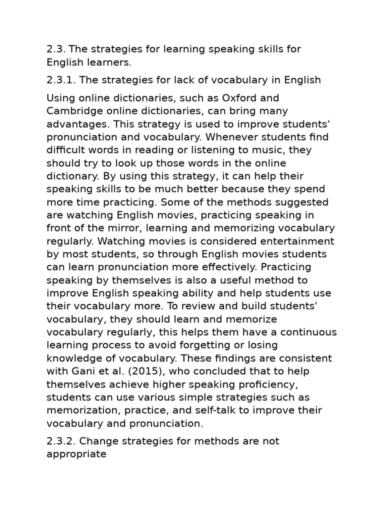 2.3. The Strategies For Overcoming Speaking Anxiety in English Learners ...