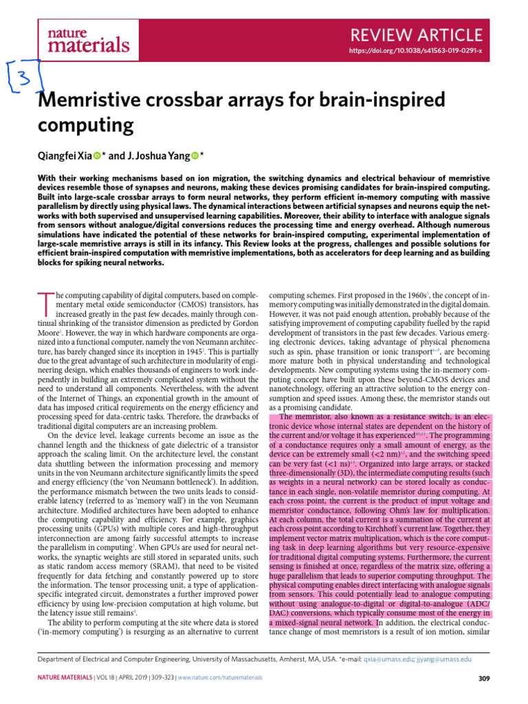 Memristive Arrays for Brain-Inspired Computing | PDF | Transistor ...