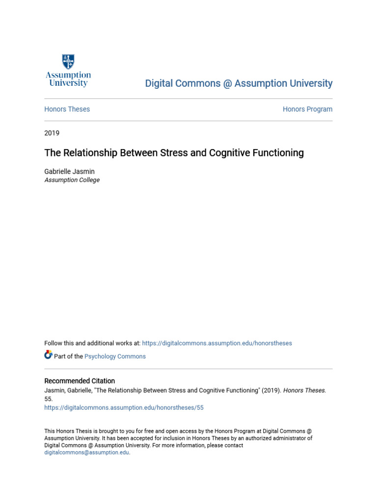 Stress Impact on Cognitive Functioning | PDF | Fight Or Flight Response ...