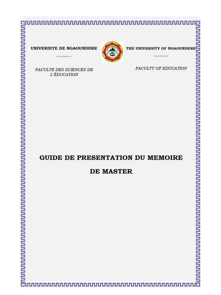 Guide de Présentation du Mémoire Master | PDF | Langue française | Mise ...