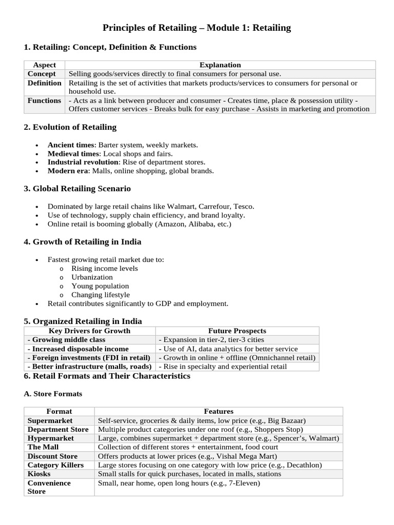 Principles of Retailing Overview | PDF | Retail | Pricing