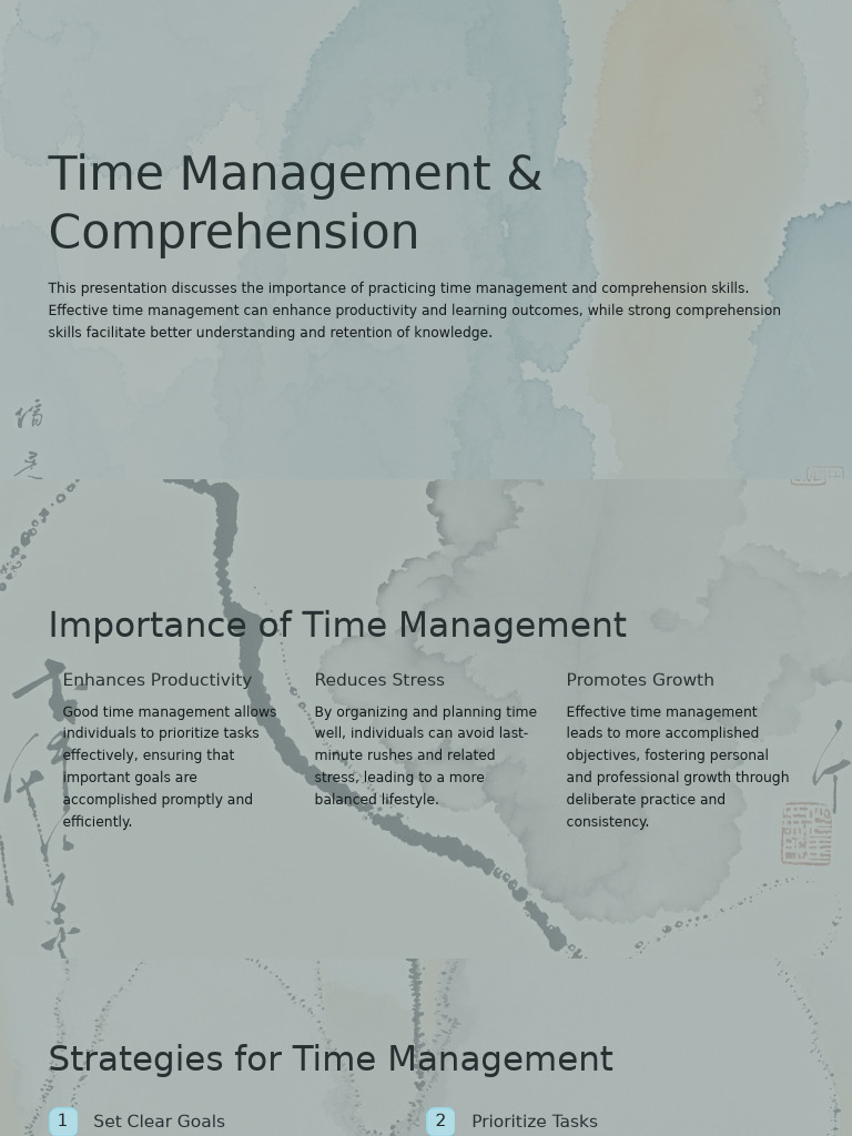 Time Management and Comprehension Skills | PDF | Reading Comprehension ...