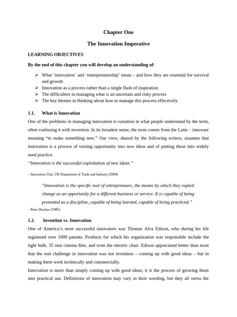 Understanding Innovation and Entrepreneurship | PDF | Innovation ...