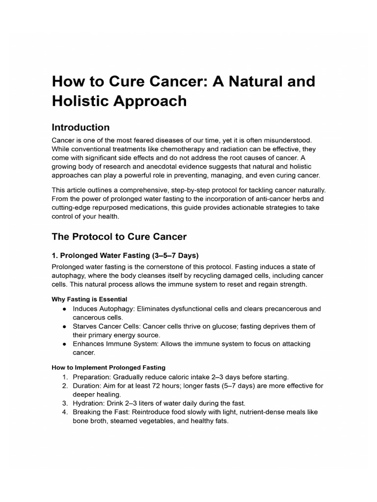 How To Cure Cancer - A Natural and Holistic Approach - V02 | PDF