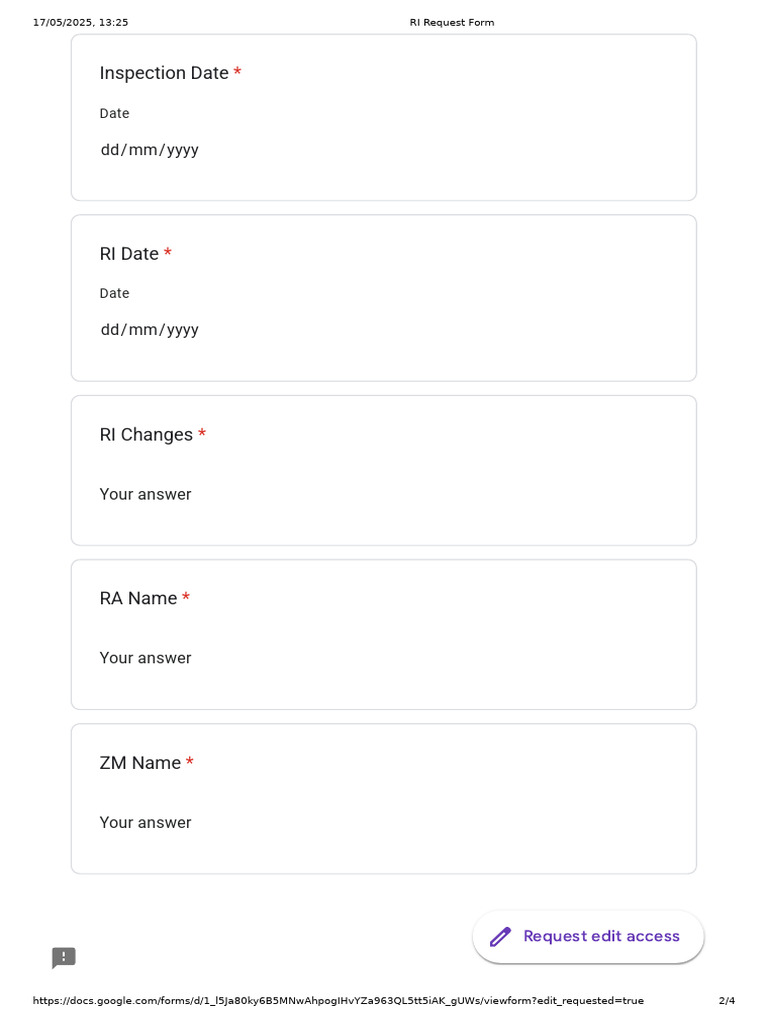 RI Request Form | PDF