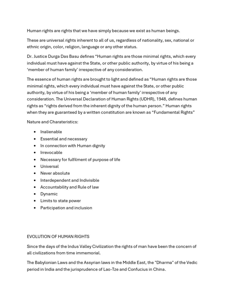 Overview of Human Rights Evolution | PDF | Human Rights | United States ...