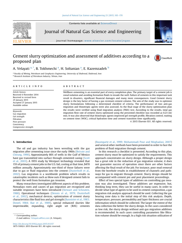 Optimizing Cement Slurry for Gas Migration | PDF | Pressure | Gases