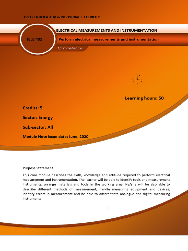 Engiel4001 - Electrical Measurements and Instrumentation | PDF ...
