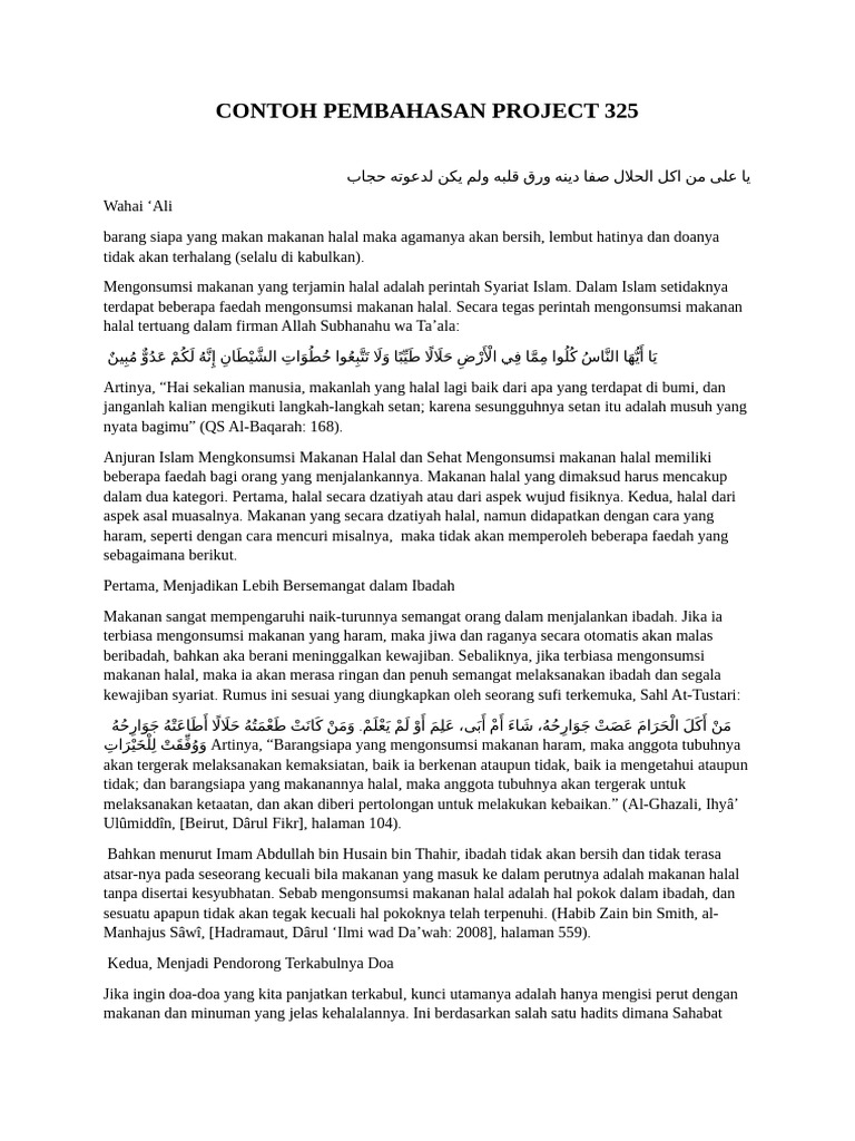Contoh Pembahasan Project 325 | PDF
