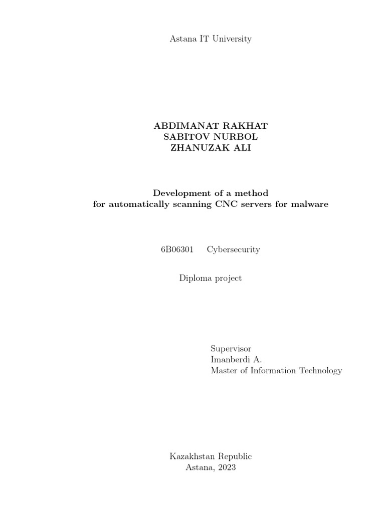 Diploma Work - Final | PDF | Malware | Security