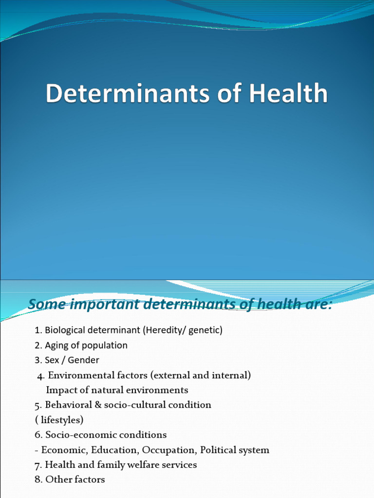 Determinants of Health 13.3.25 | PDF | Health Equity | Equity (Economics)