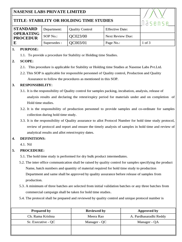 Stability Study Protocol Template | PDF | Specification (Technical ...