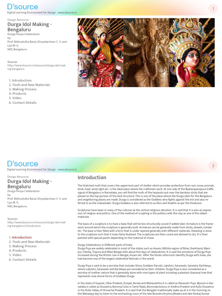 Durga Idol Making Bengaluru | PDF | Hindu Worship