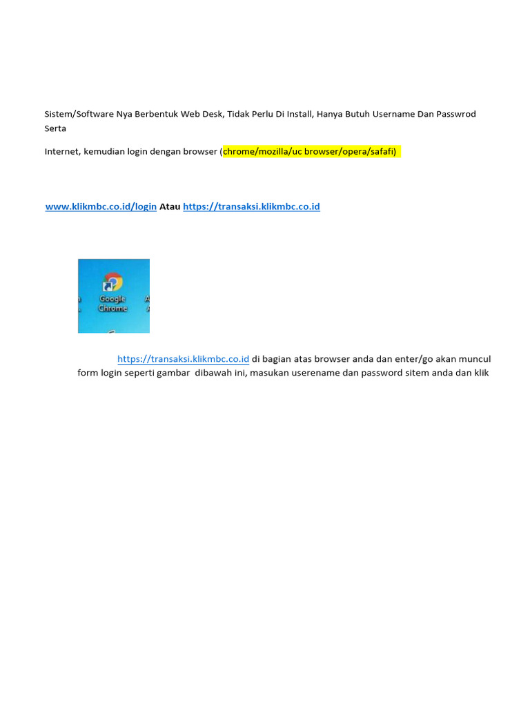 Sistem Transaksi MMBC dan Login | PDF