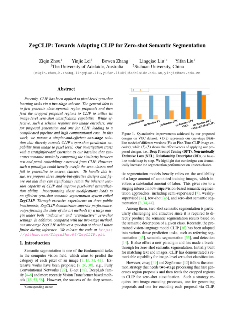 ZegCLIP: Efficient Zero-shot Segmentation | PDF | Image Segmentation ...